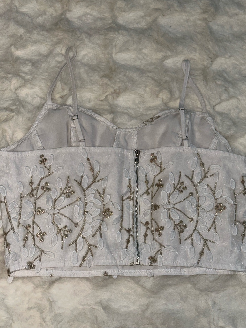 Dolls Dainty Floral Embroidered Floral Essential Stylish Crop Top- Women’s - Picture 3 of 3